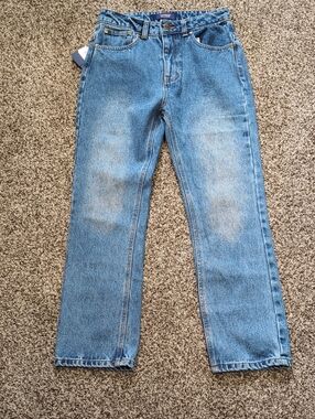 Cavalli Class Cropped High Rise Straight Jeans Size 26 NEW